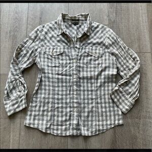 Theory Dervan Button Down Shirt in Gray Size Medium